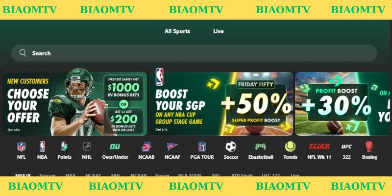 Các giải đấu được cập nhập Bảng xếp hạng tại BiaomTV